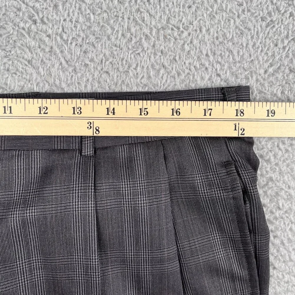VTG‎ Brooks Brothers Mens 100% Pure Wool Pleated Glen Full Suit Sz 44L Flaw